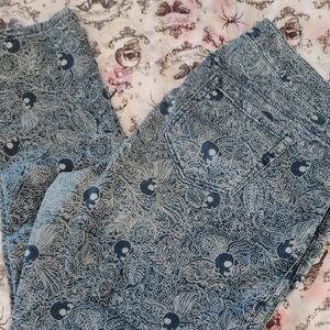 Torrid Skinny Denim Blue Skull Paisley Jeans